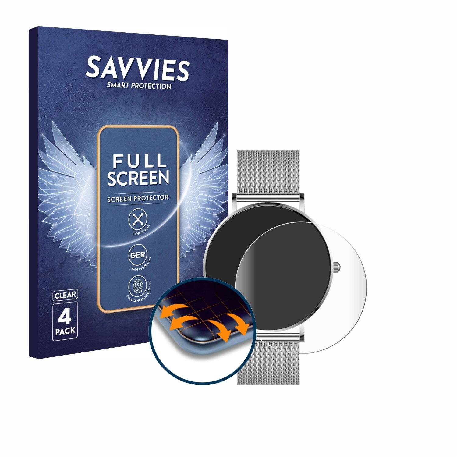 4x Savvies Full-Screen Folie für Watcho Ultra