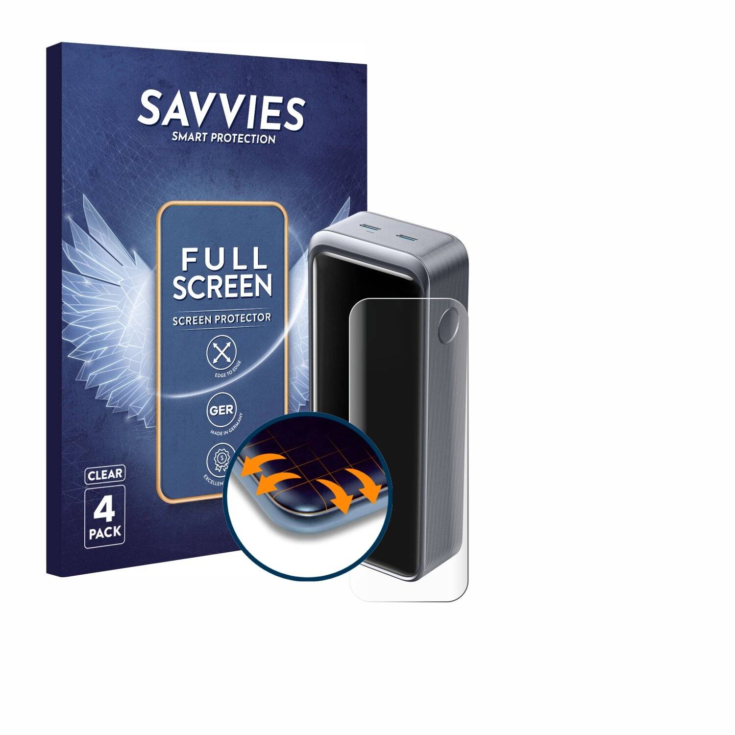 4x Savvies Full-Screen Folie für Anker Prime