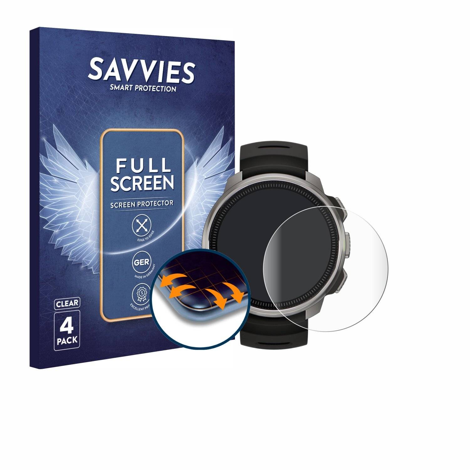 4x Savvies Full-Screen Folie für Suunto