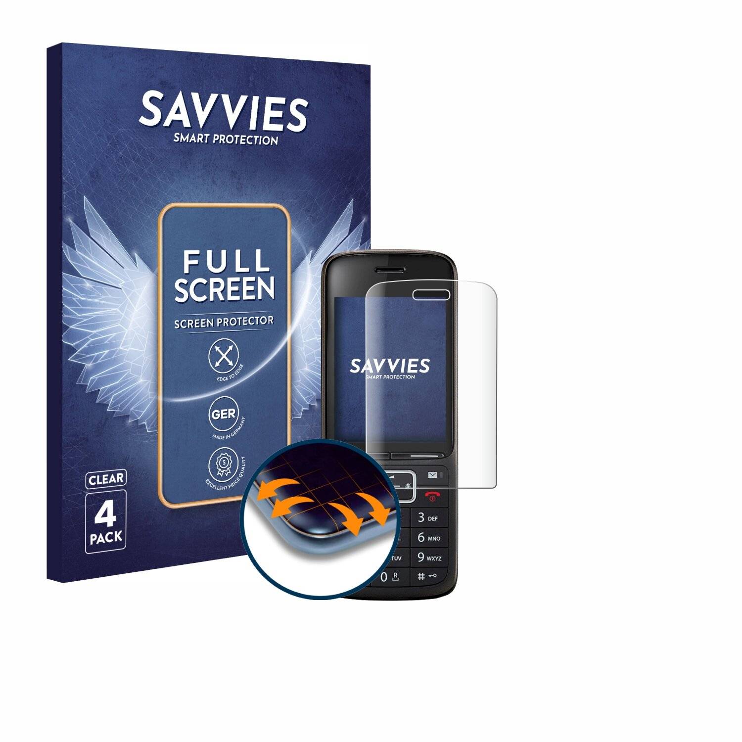 4x Savvies Full-Screen Folie für Gigaset PREMIUM