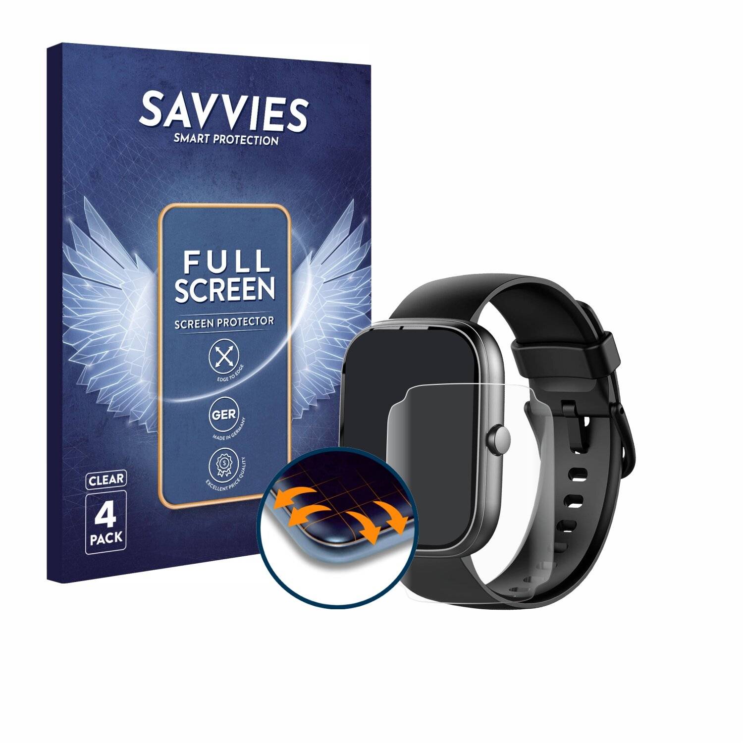 4x Savvies Full-Screen Folie für Uaue T60