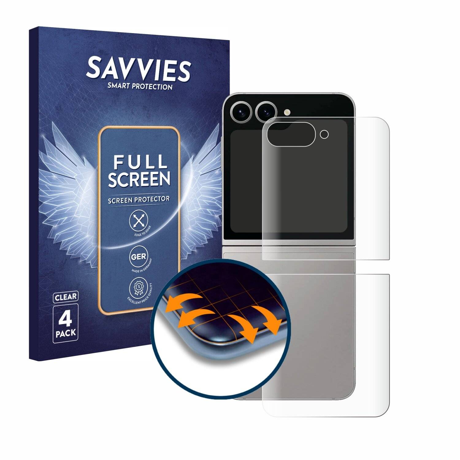 4x Savvies Full-Screen Folie für Samsung Galaxy Z Flip6