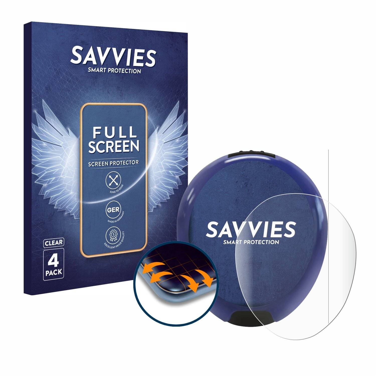 4x Savvies Full-Screen Folie für STADA Gluco Result To Go