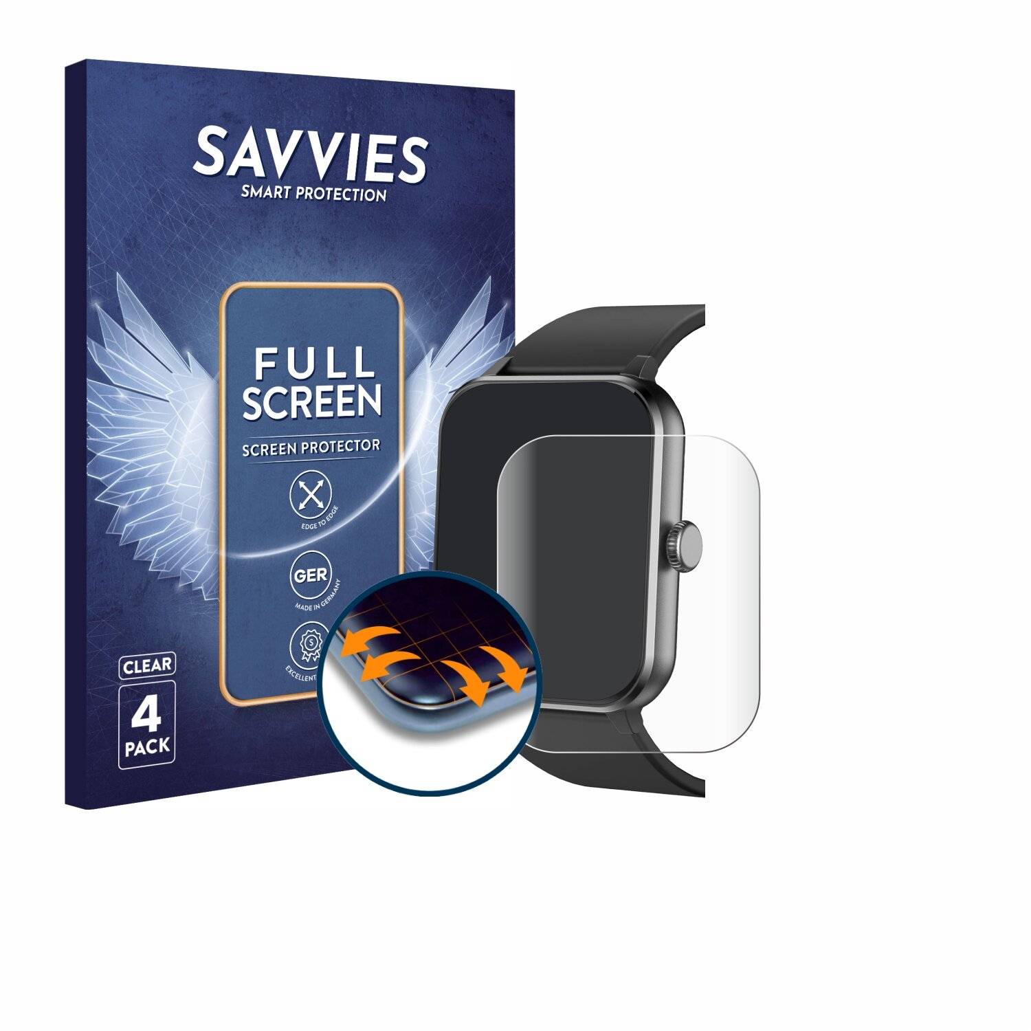 4x Savvies Full-Screen Folie für Blackview