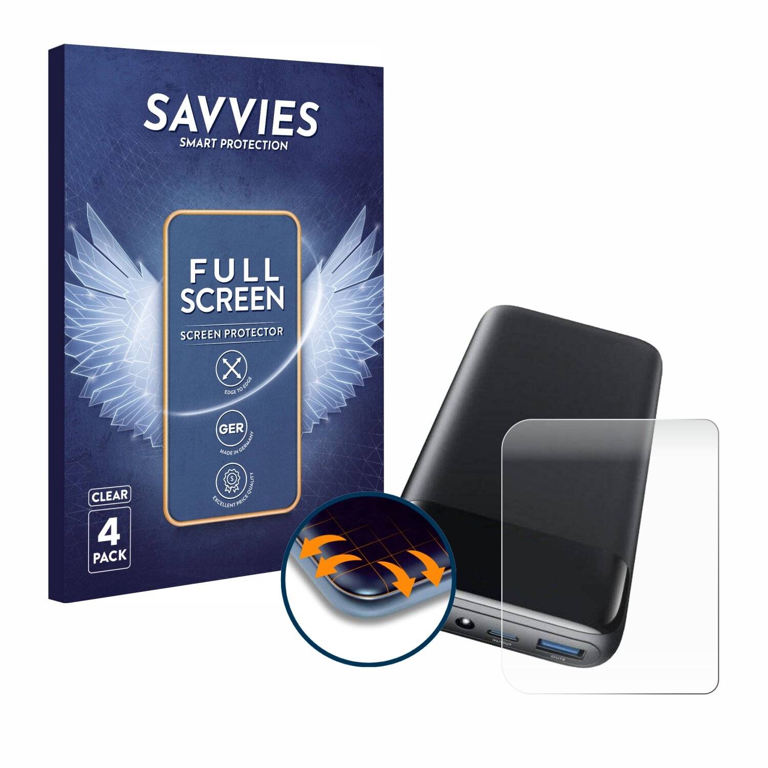 4x Savvies Full-Screen Folie für INIU