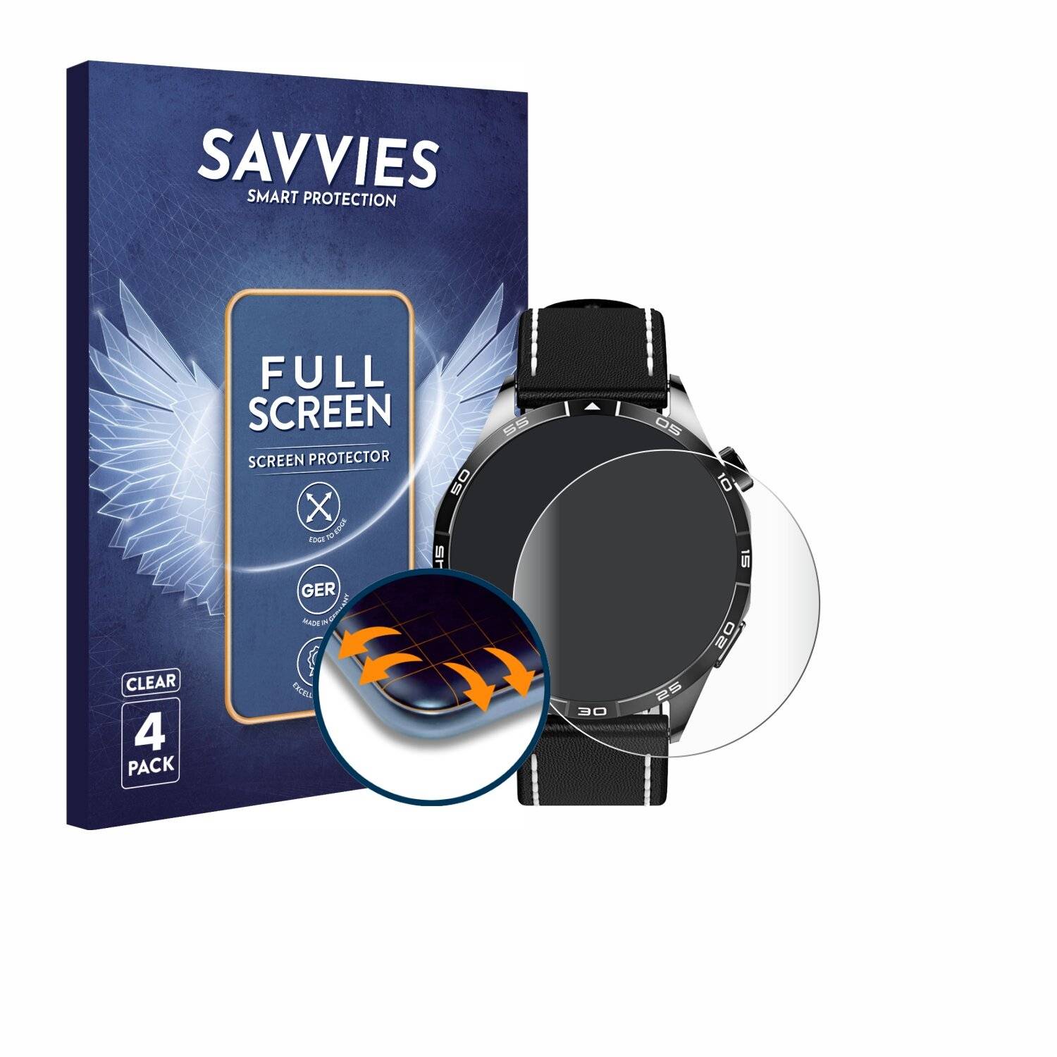 4x Savvies Full-Screen Folie für Zentality WATCH GT