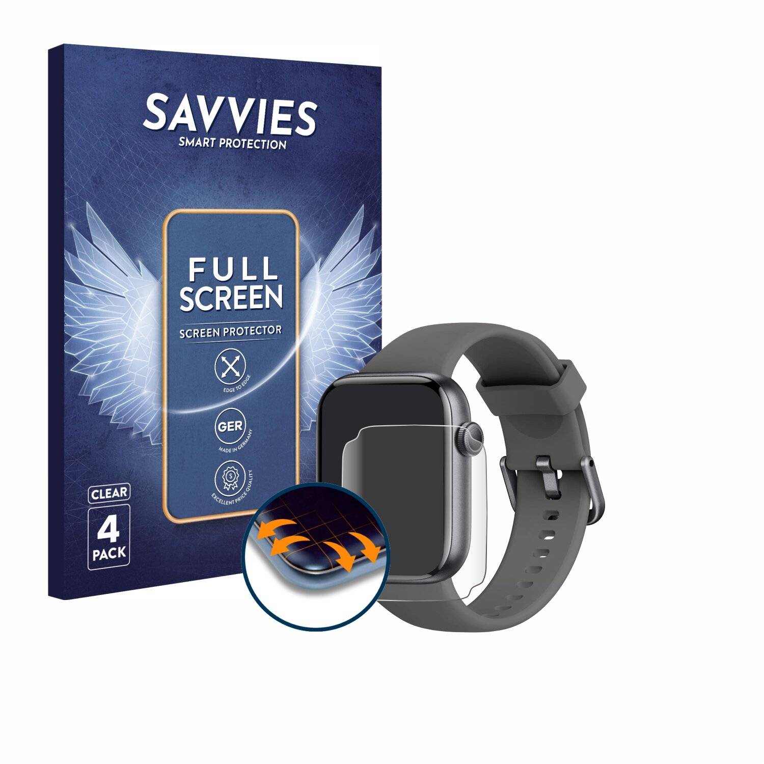 4x Savvies Full-Screen Folie für AcclaFit P5