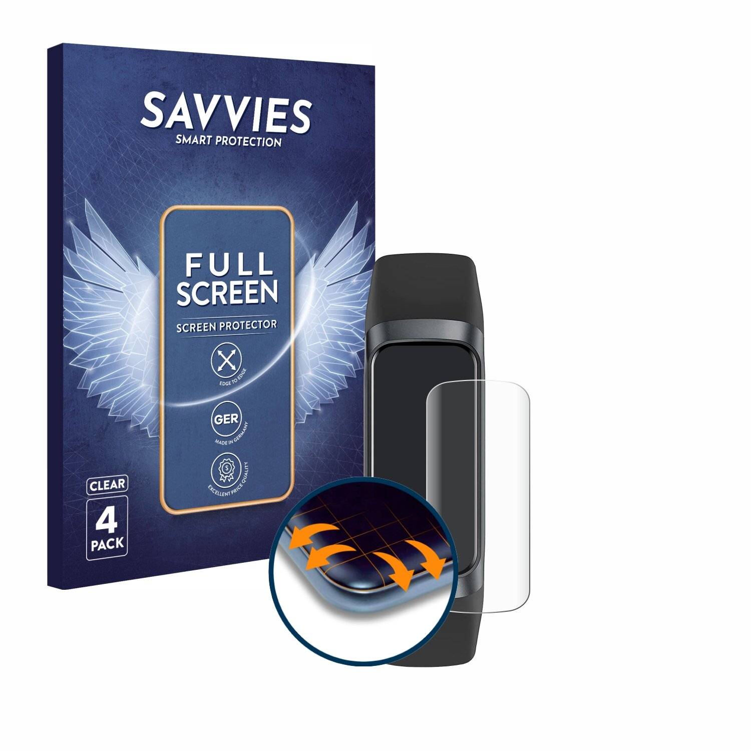 4x Savvies Full-Screen Folie für Sross Fitness Tracker
