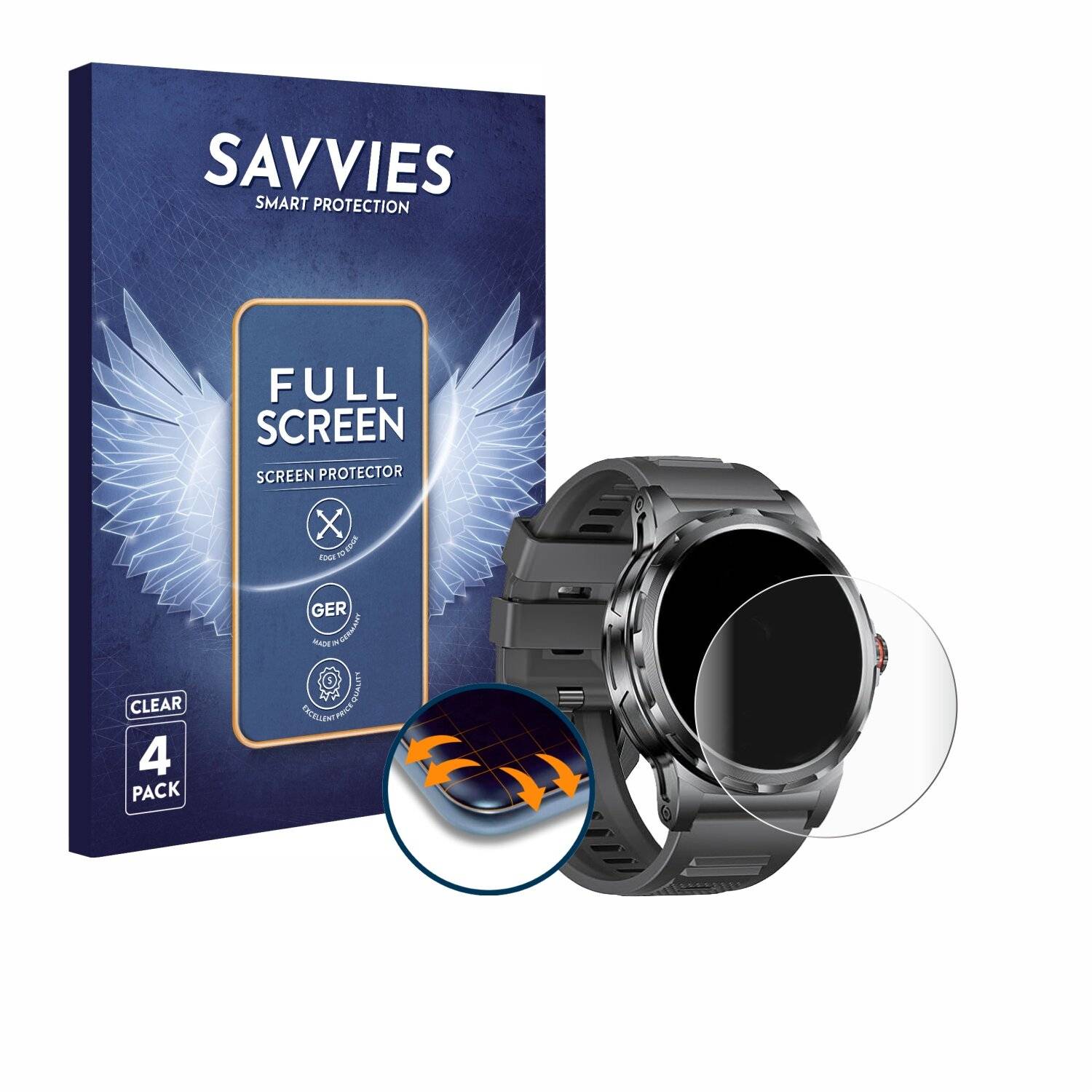 4x Savvies Full-Screen Folie für Esfoe SML6-J