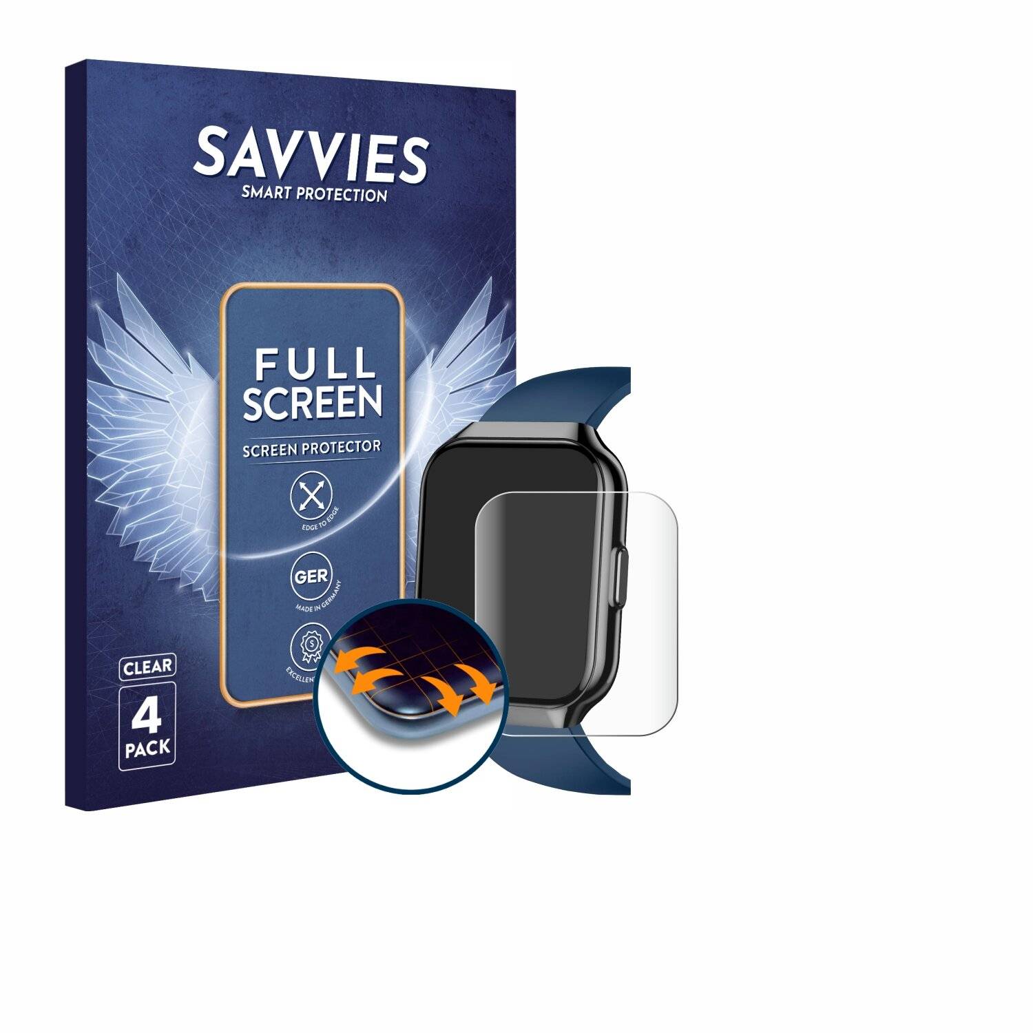 4x Savvies Full-Screen Folie für QCOQ P98