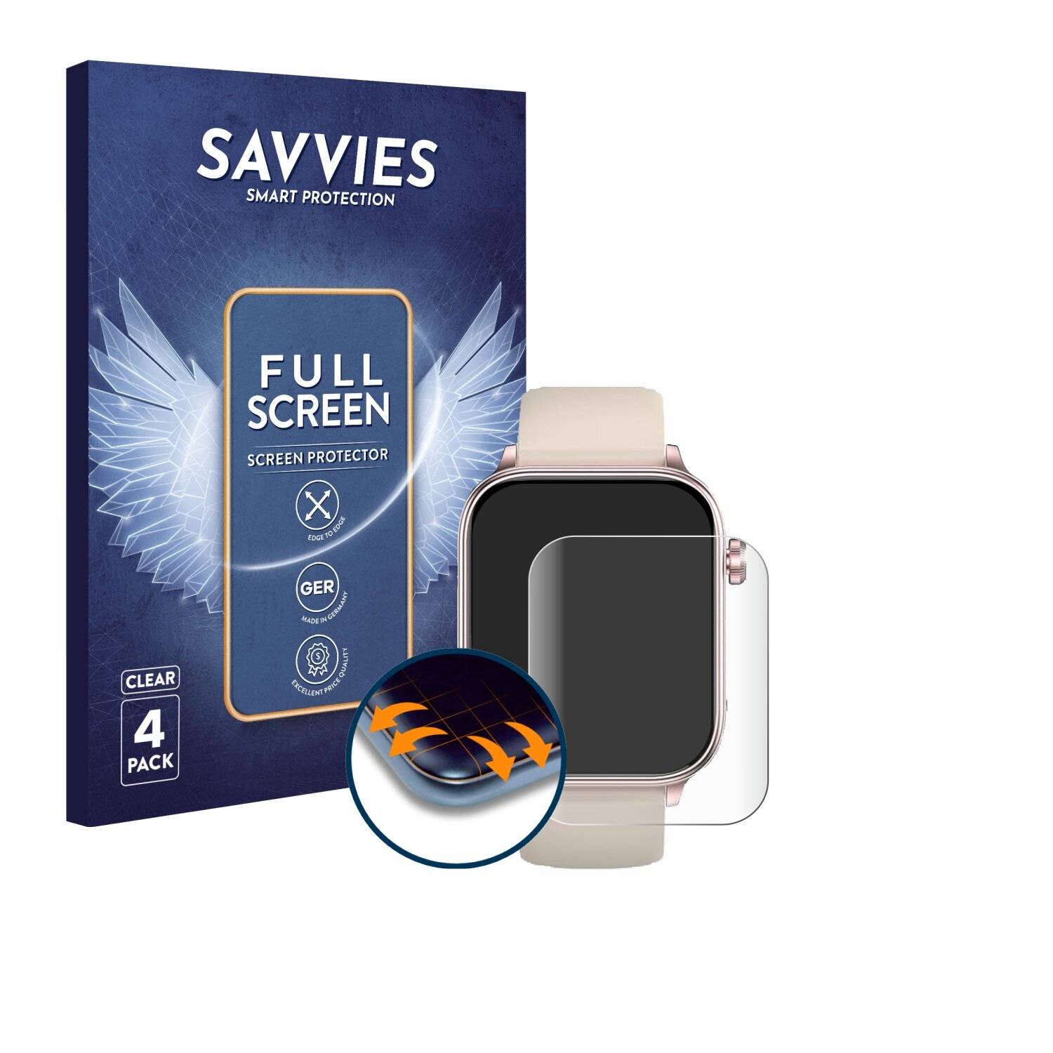 4x Savvies Full-Screen Folie für Marsyu ET570