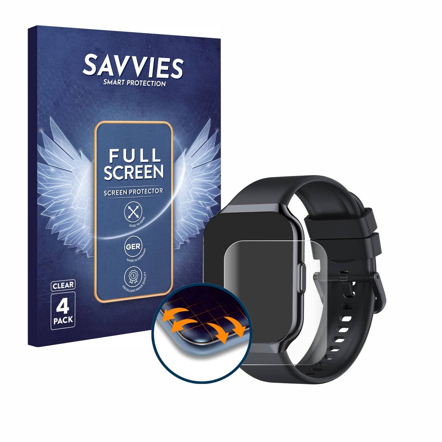 4x Savvies Full-Screen Folie für CASCHO P98