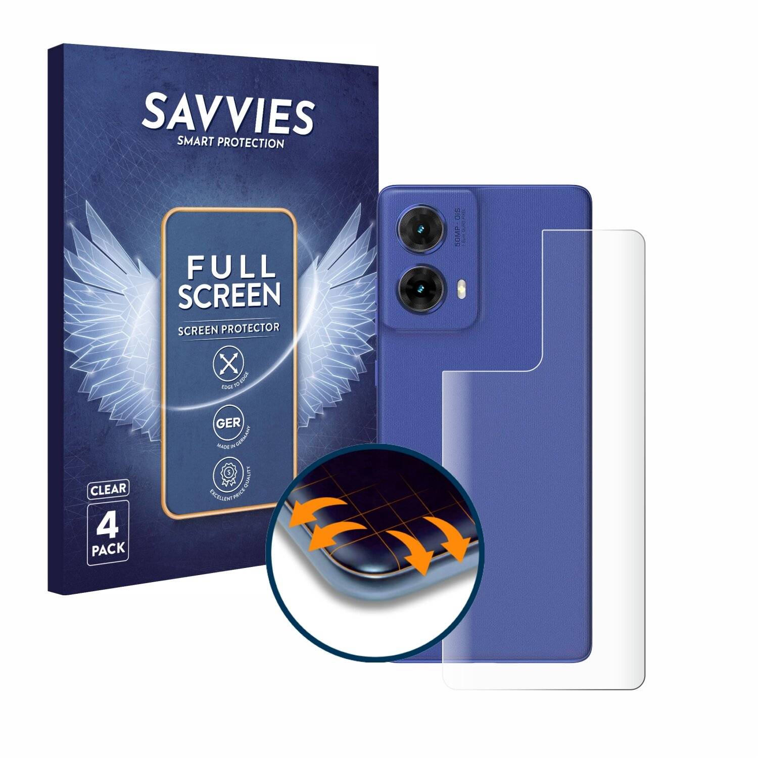 4x Savvies Full-Screen Folie für Motorola Moto G85