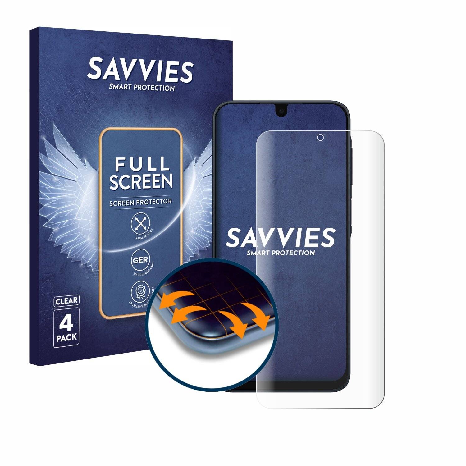 4x Savvies Full-Screen Folie für Samsung Galaxy A16