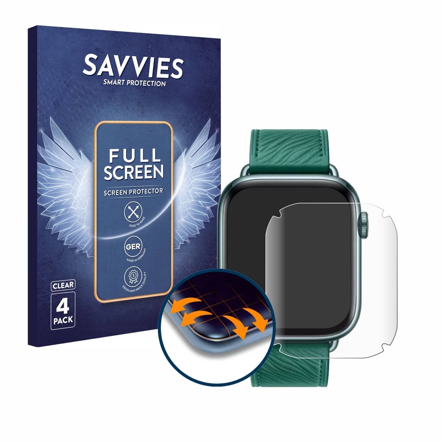 4x Savvies Full-Screen Folie für Honor Watch