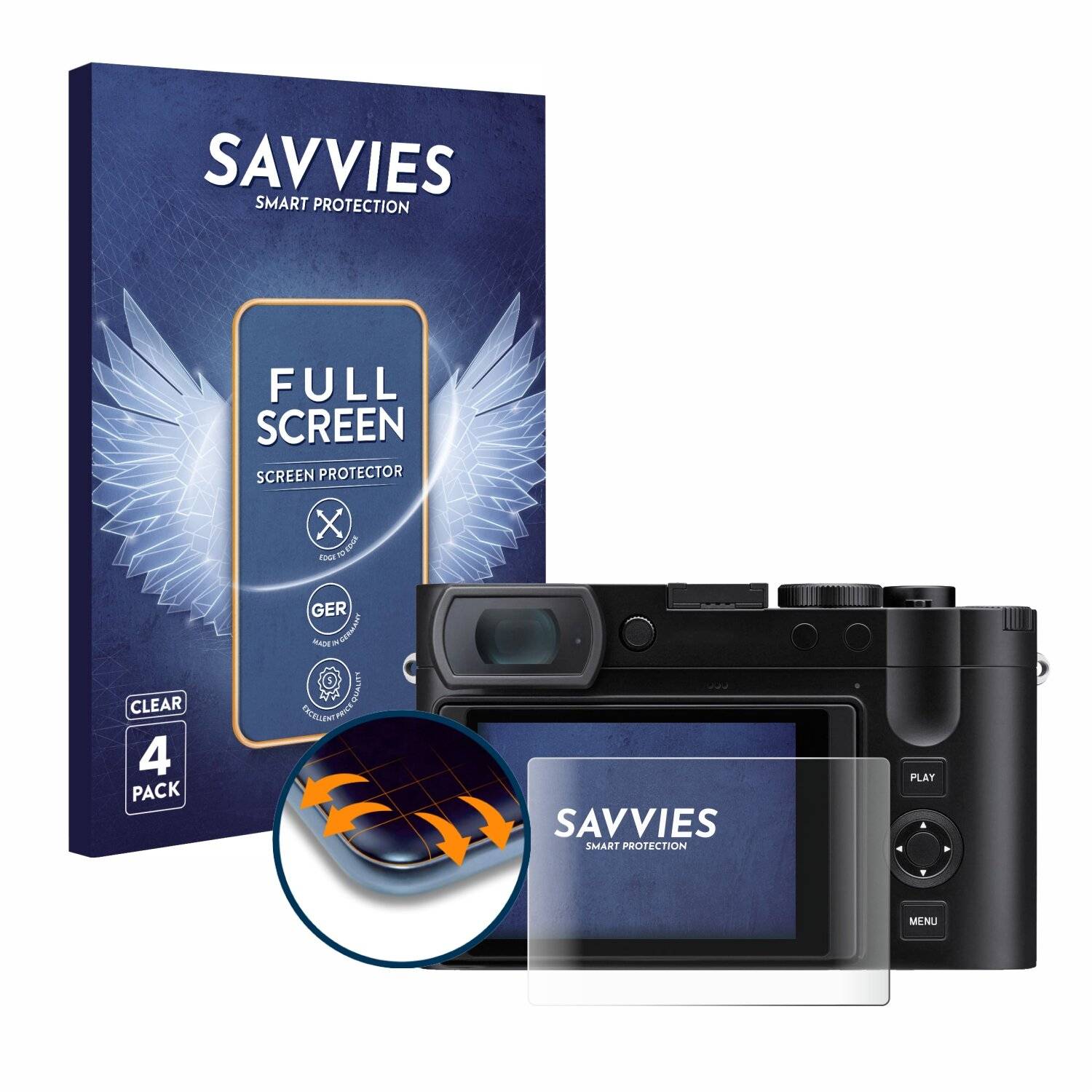 4x Savvies Full-Screen Folie für Leica Q3