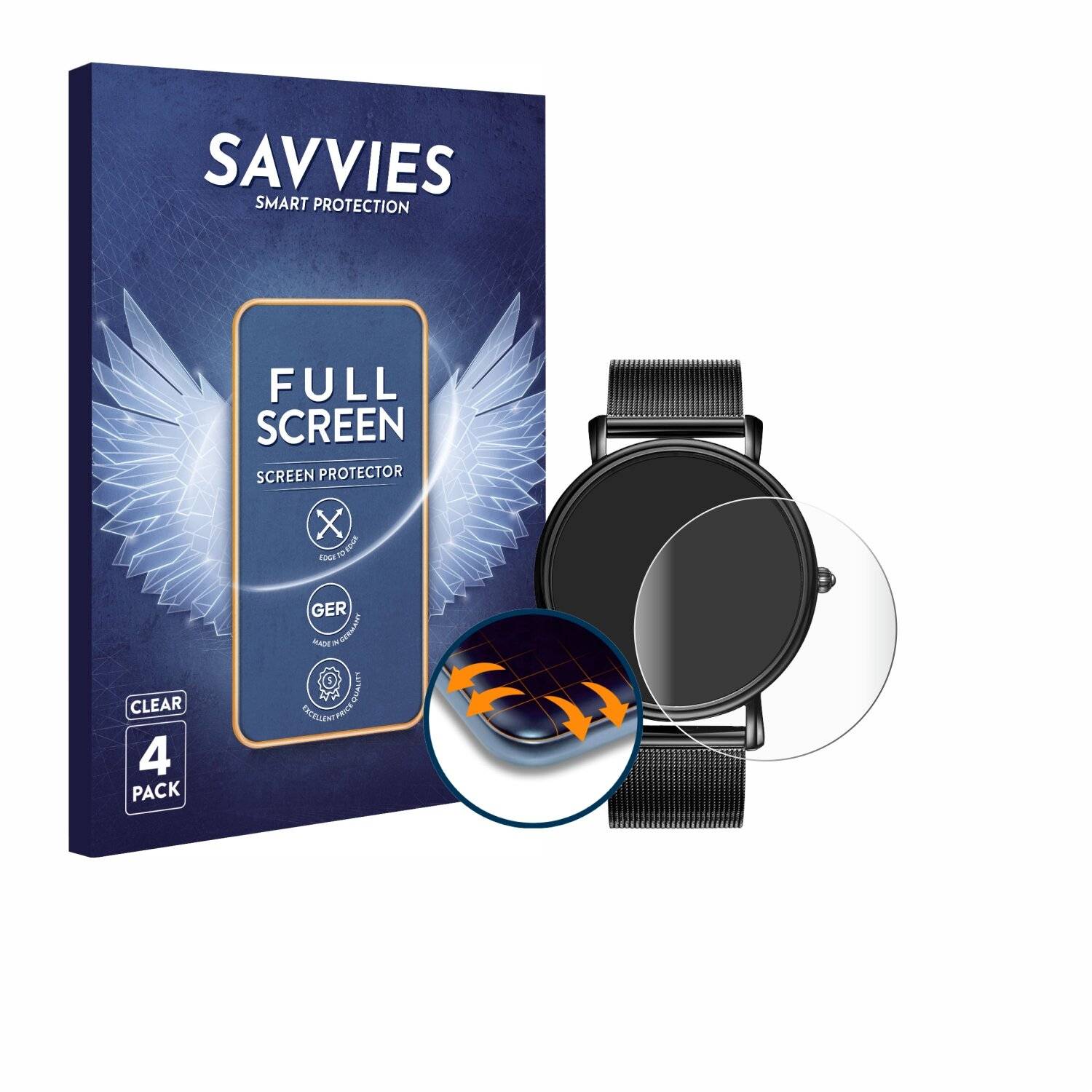 4x Savvies Full-Screen Folie für Burei
