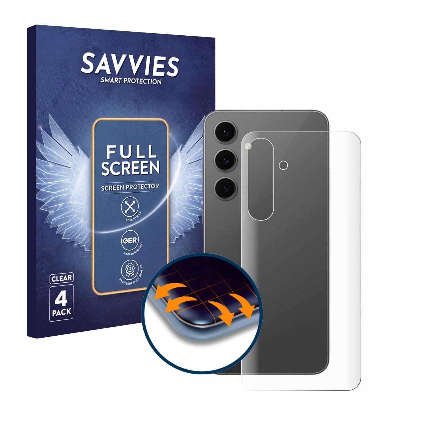 4x Savvies Full-Screen Folie für Samsung Galaxy S24 FE