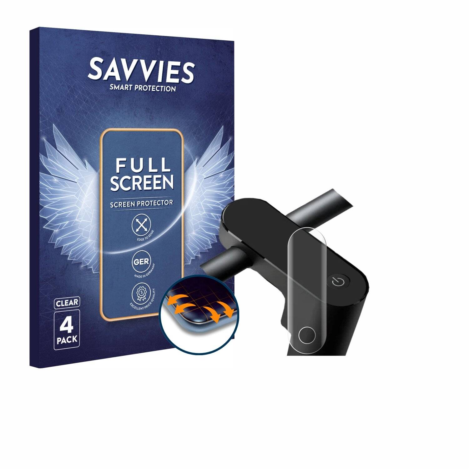4x Savvies Full-Screen Folie für Xiaomi Electronic Scooter 4 Pro Max (2.