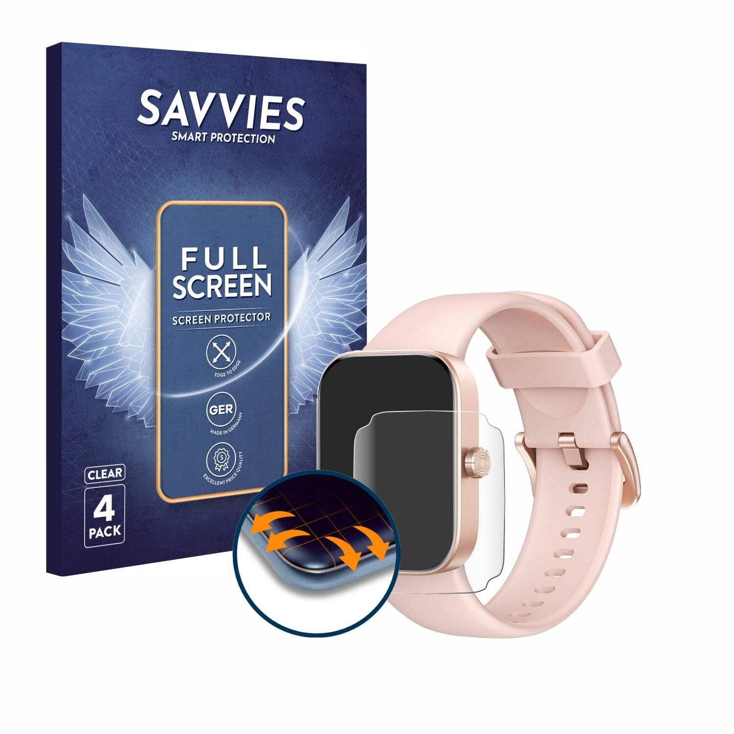 4x Savvies Full-Screen Folie für ASWEE P4