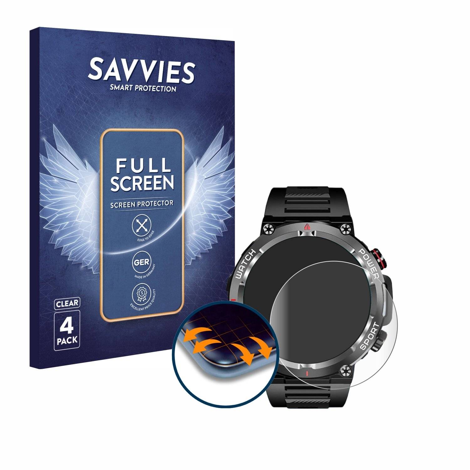 4x Savvies Full-Screen Folie für Blackview W50