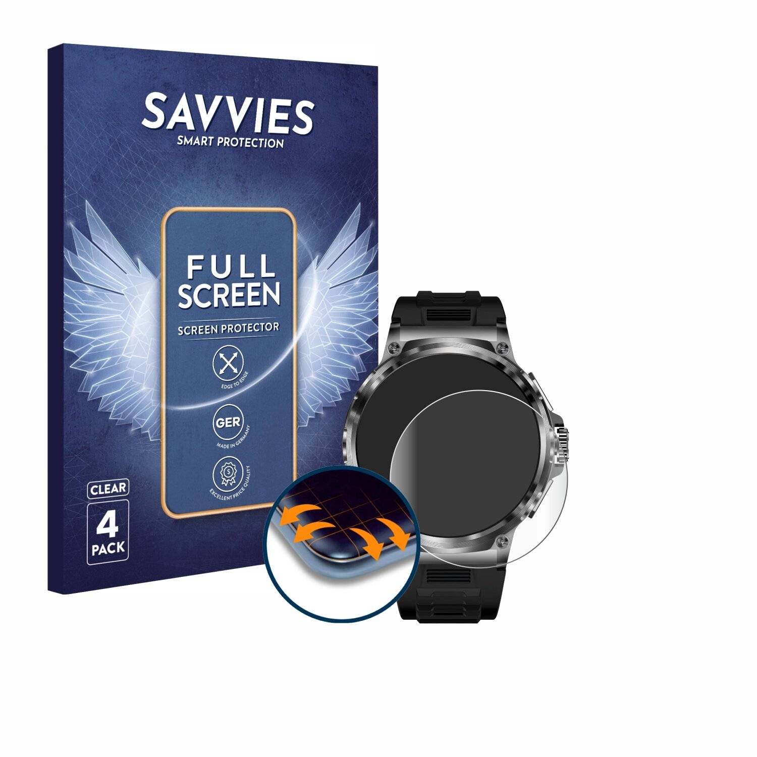 4x Savvies Full-Screen Folie für Rogbid Tank M5