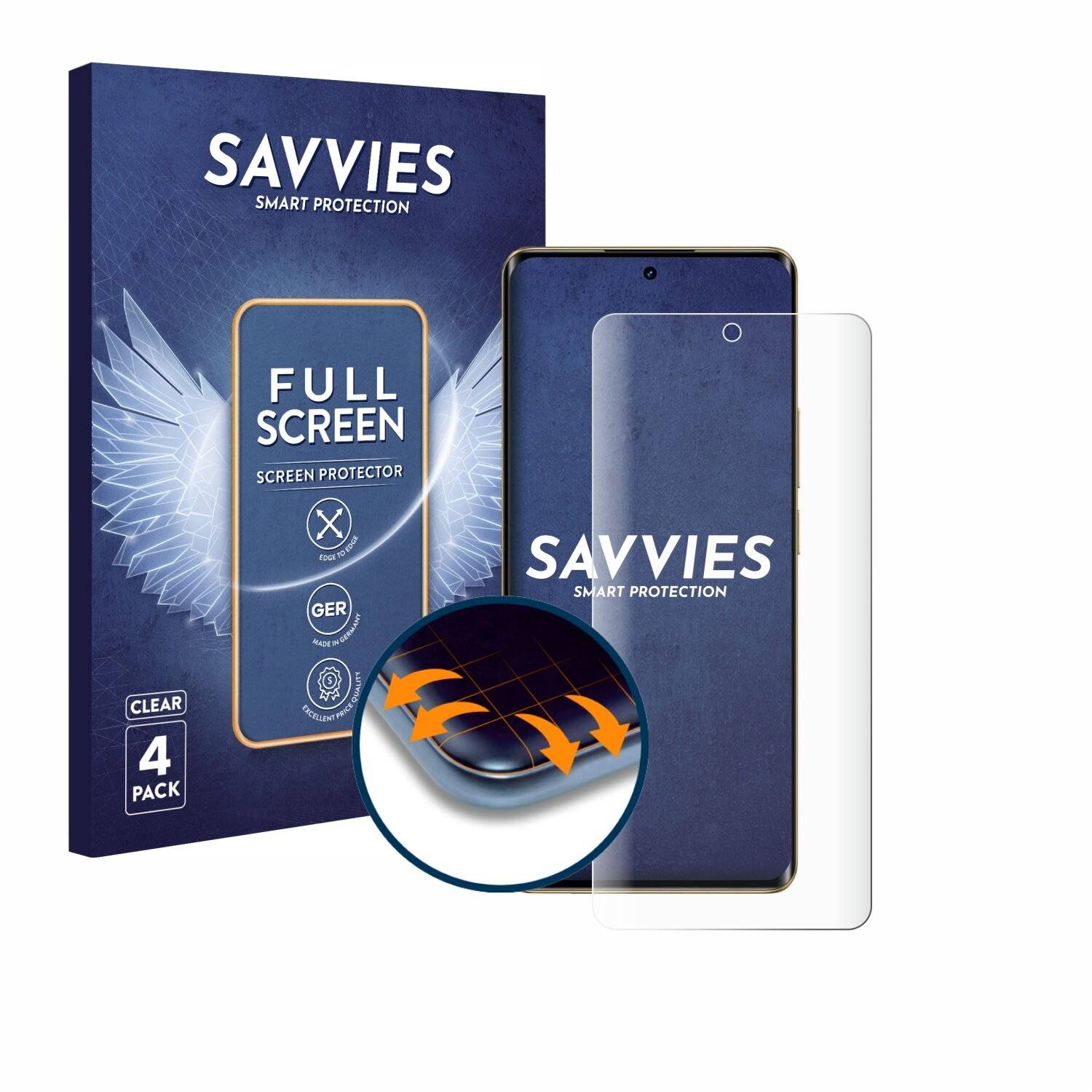 4x Savvies Full-Screen Folie für realme 13
