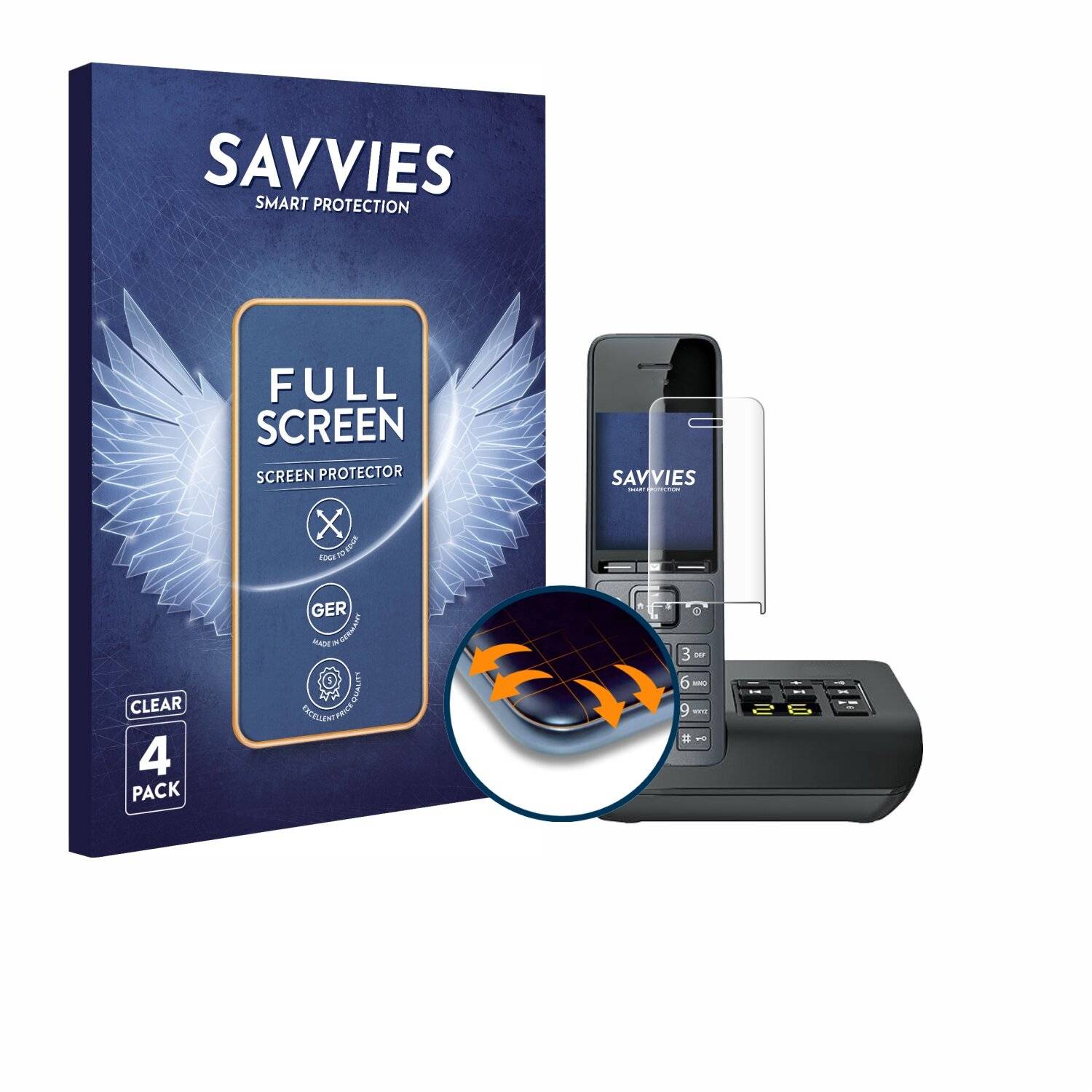 4x Savvies Full-Screen Folie für Gigaset COMFORT