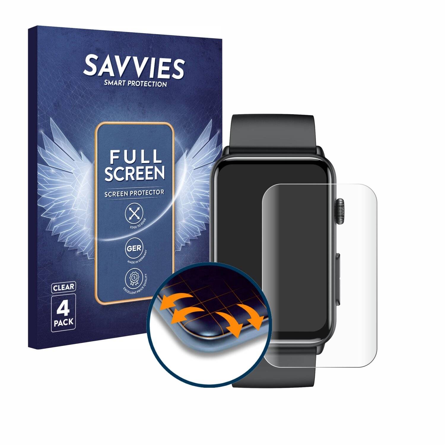 4x Savvies Full-Screen Folie für Kardena Care Pro 4