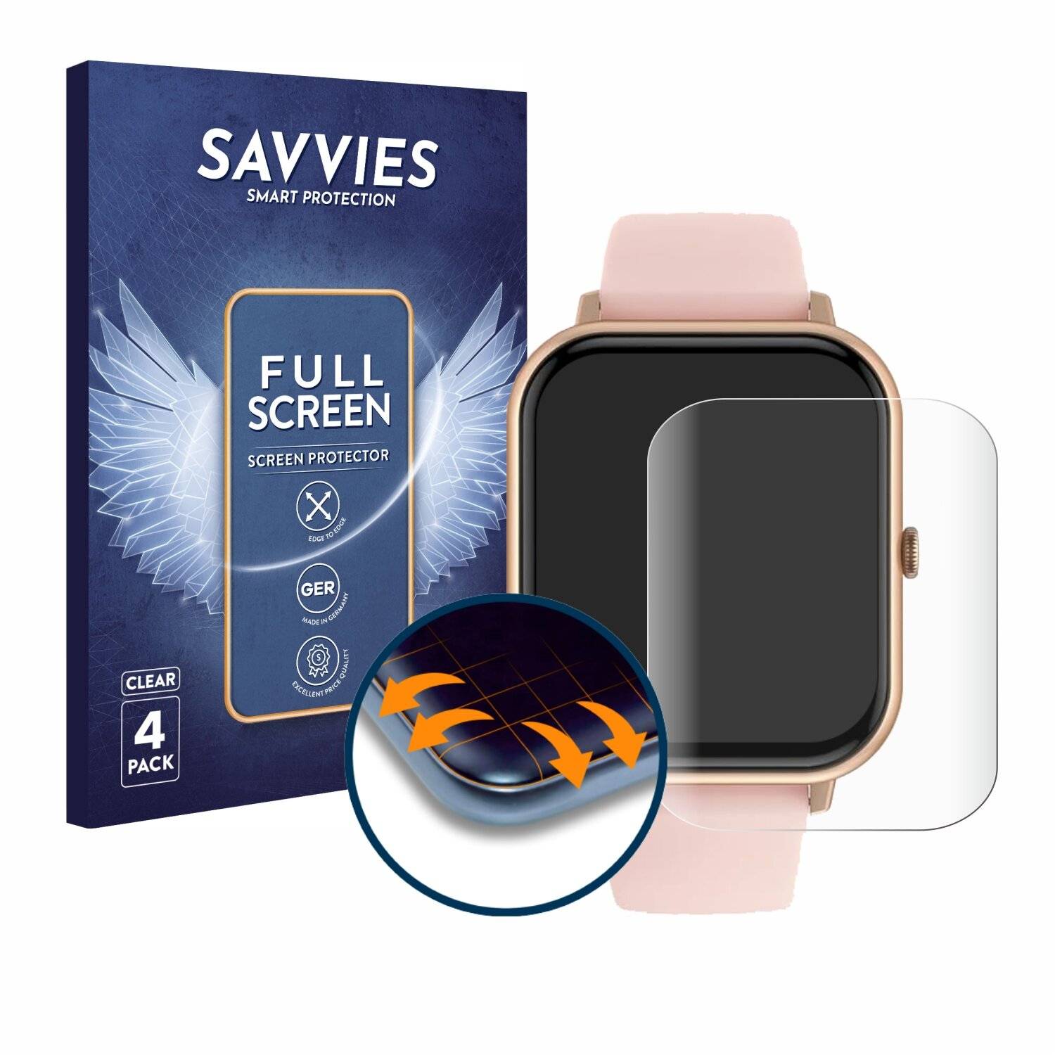 4x Savvies Full-Screen Folie für Manufacturer S5