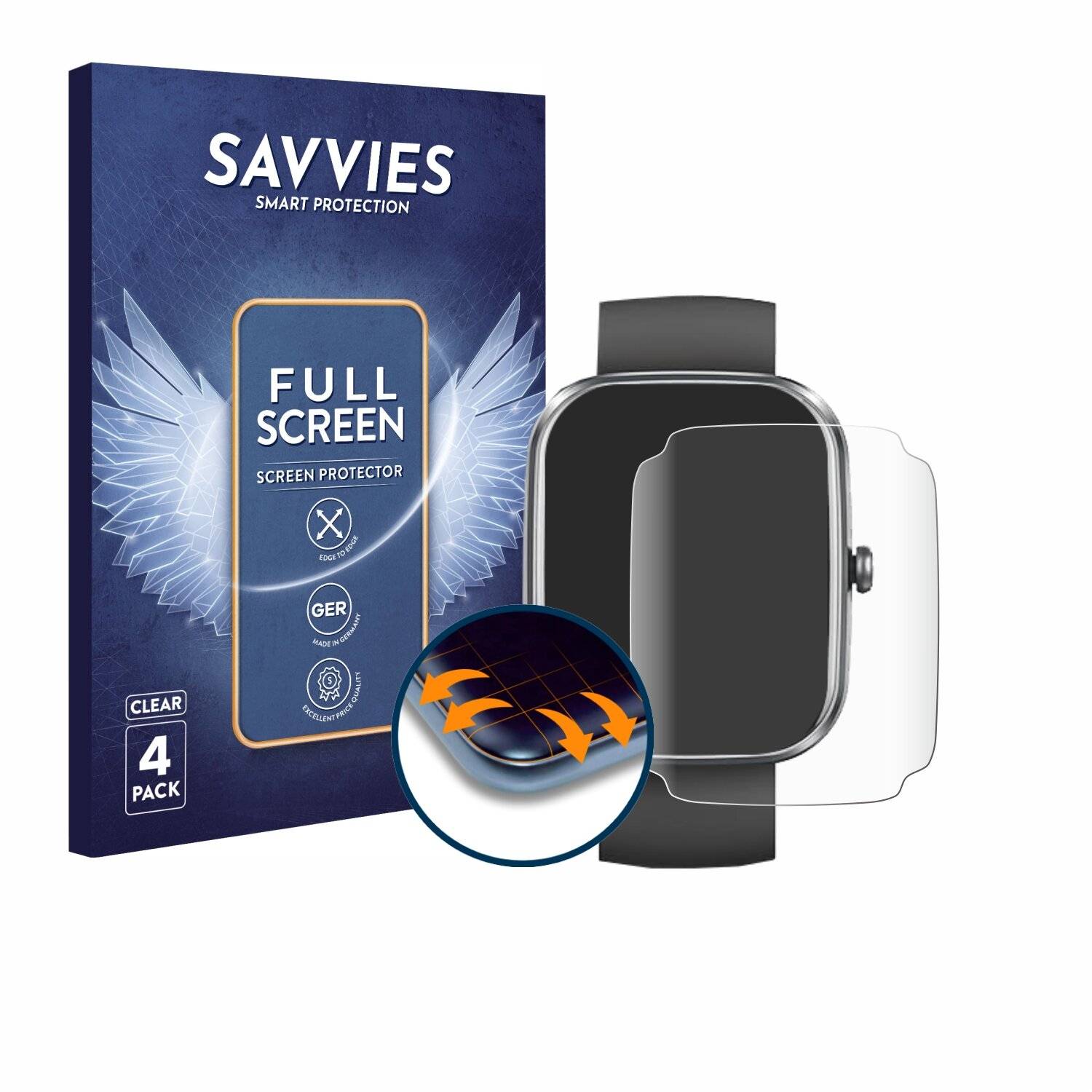 4x Savvies Full-Screen Folie für Matast T60