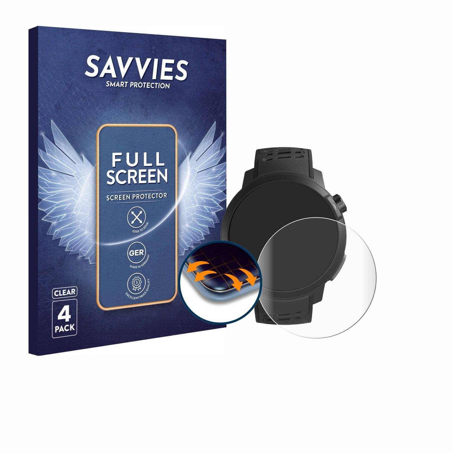 4x Savvies Full-Screen Folie für Coros Pace