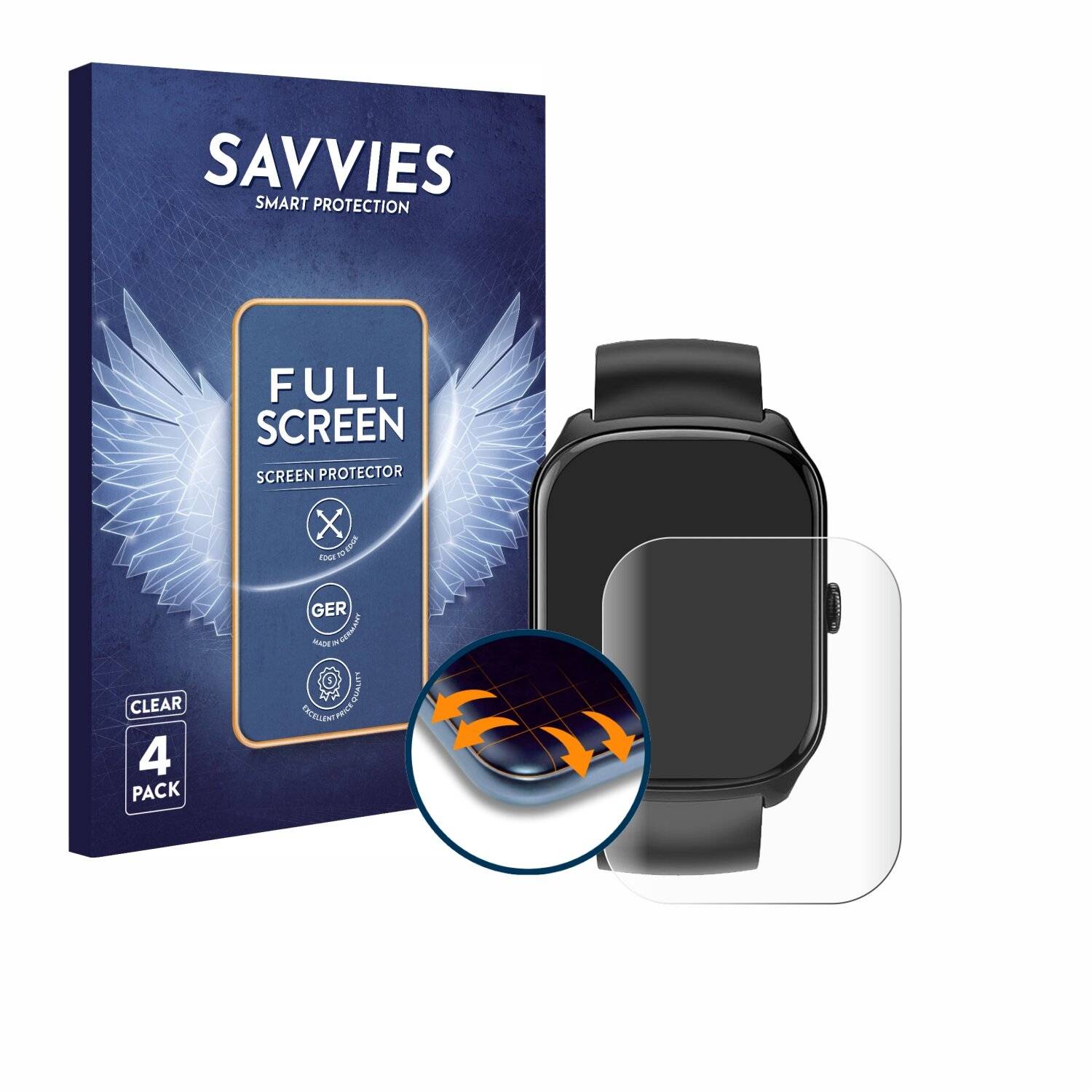 4x Savvies Full-Screen Folie für Qecnato S68
