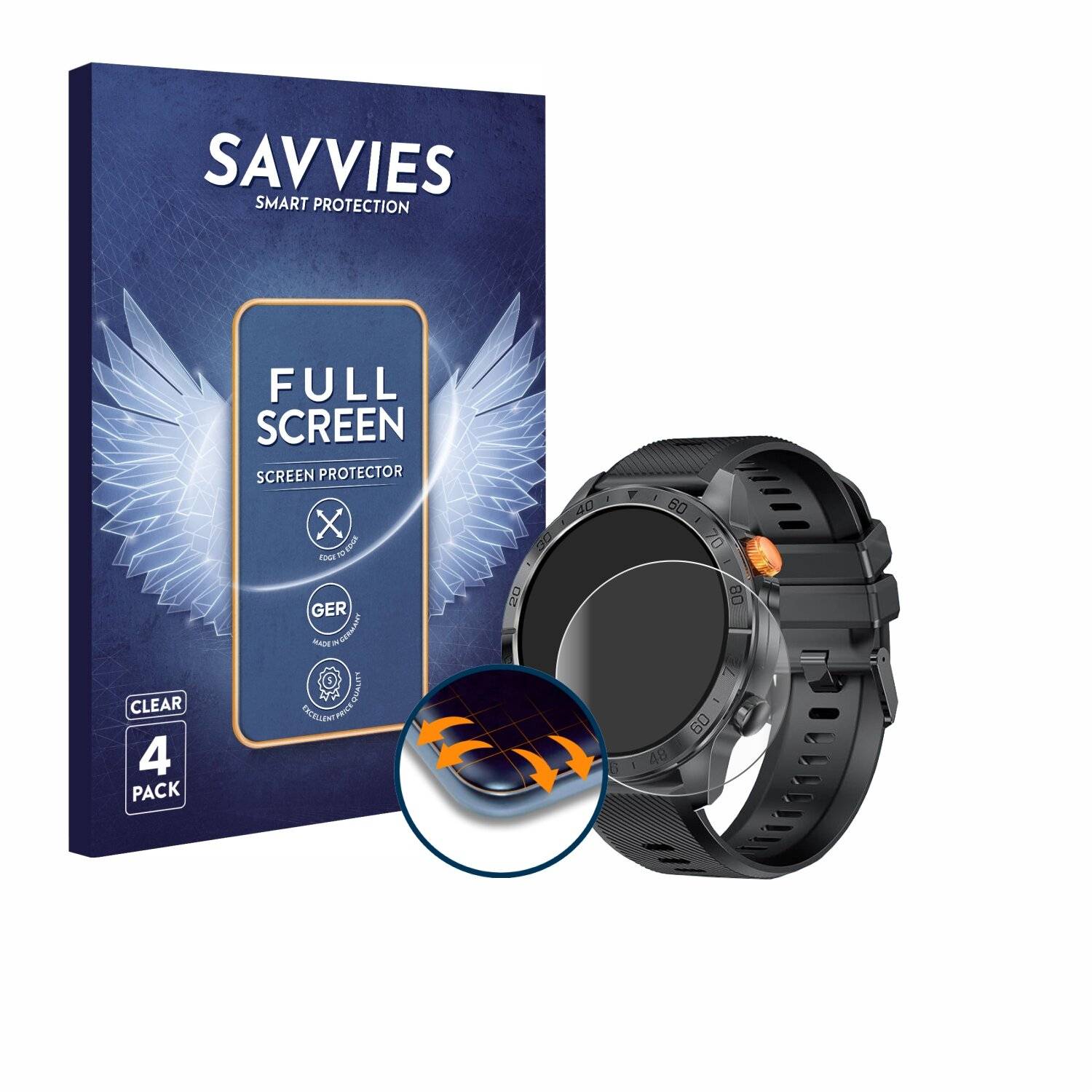 4x Savvies Full-Screen Folie für Loekneue YK57