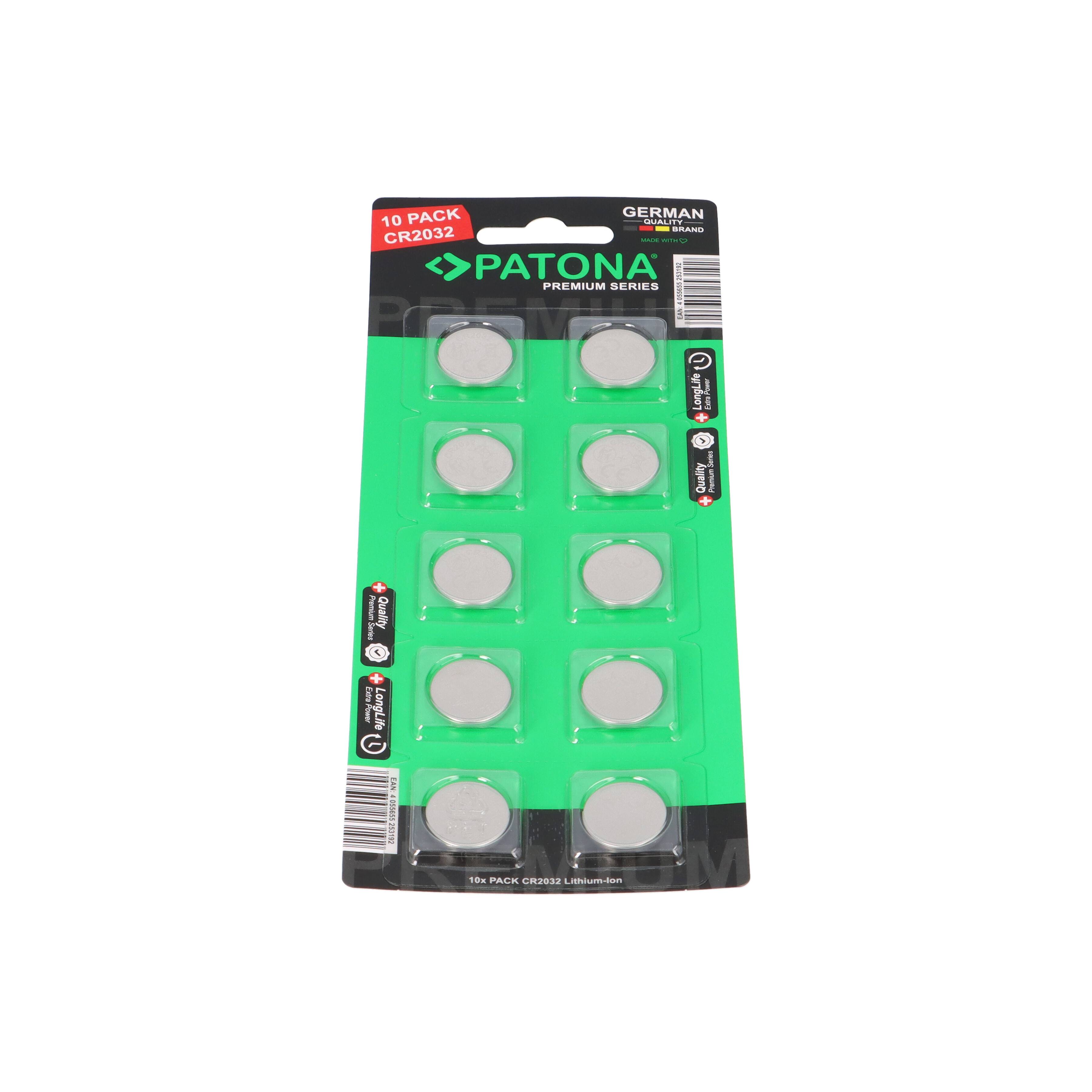 PATONA Premium 20x CR2032 Batterien (2x10er) Pack 3V Lithium