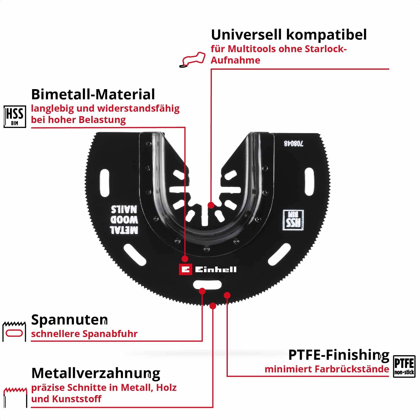 EINHELL Tauchsägeblatt, 708048, halbrund, Bi-Metall, 88 mm