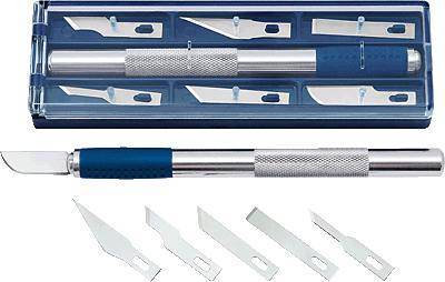 WEDO Hobbymesser-Set mit 6 verschiedenen Klingenformen silbe Multimedia-Technik Werkzeug