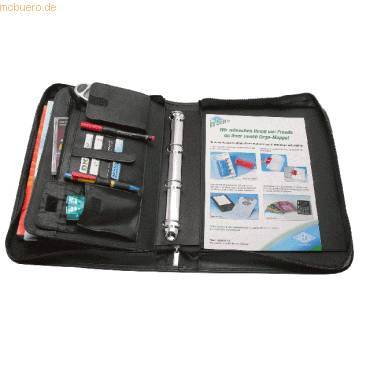 WEDO Orgamappe Kunstleder A4 / 4-Ring mit Tragegriff Schwarz Multimedia-Technik