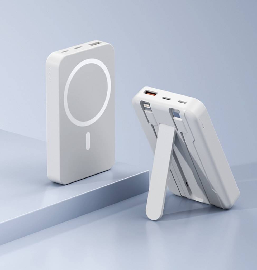 ENGELMANN Powerbank Magnetic mit Kabel 10000mAh (Weiß)