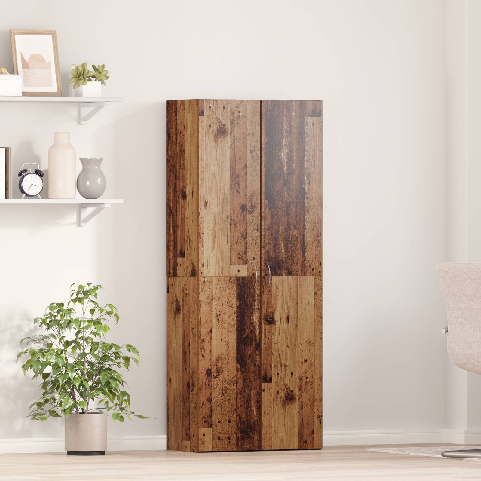vidaXL Highboard aus altem Holz 60 x 32 x 153 cm - aus Holzwerkstoff gemacht.