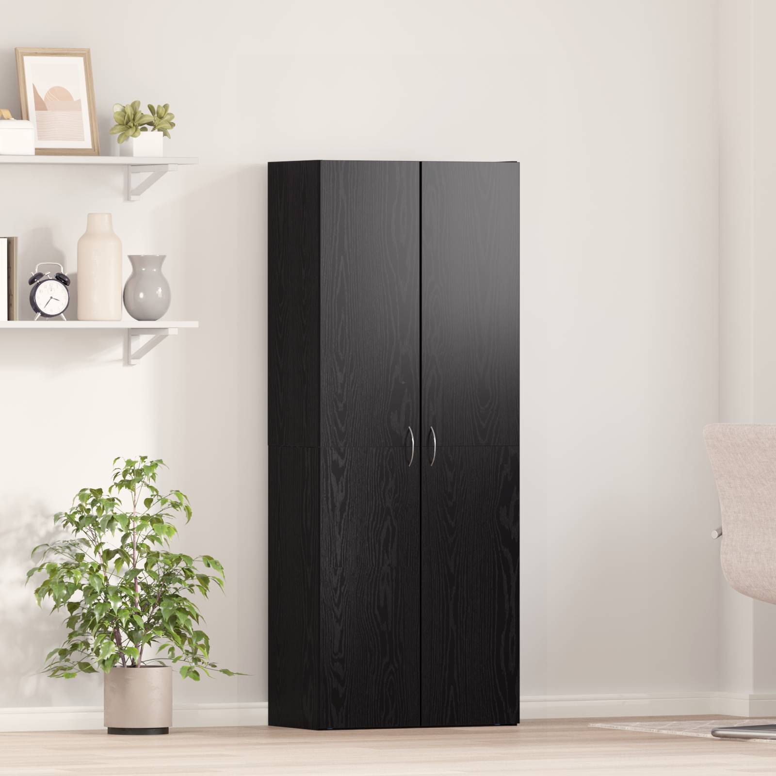 vidaXL Hochkommode Schwarze Eiche - 60 x 32 x 153 cm - Holzwerkstoff