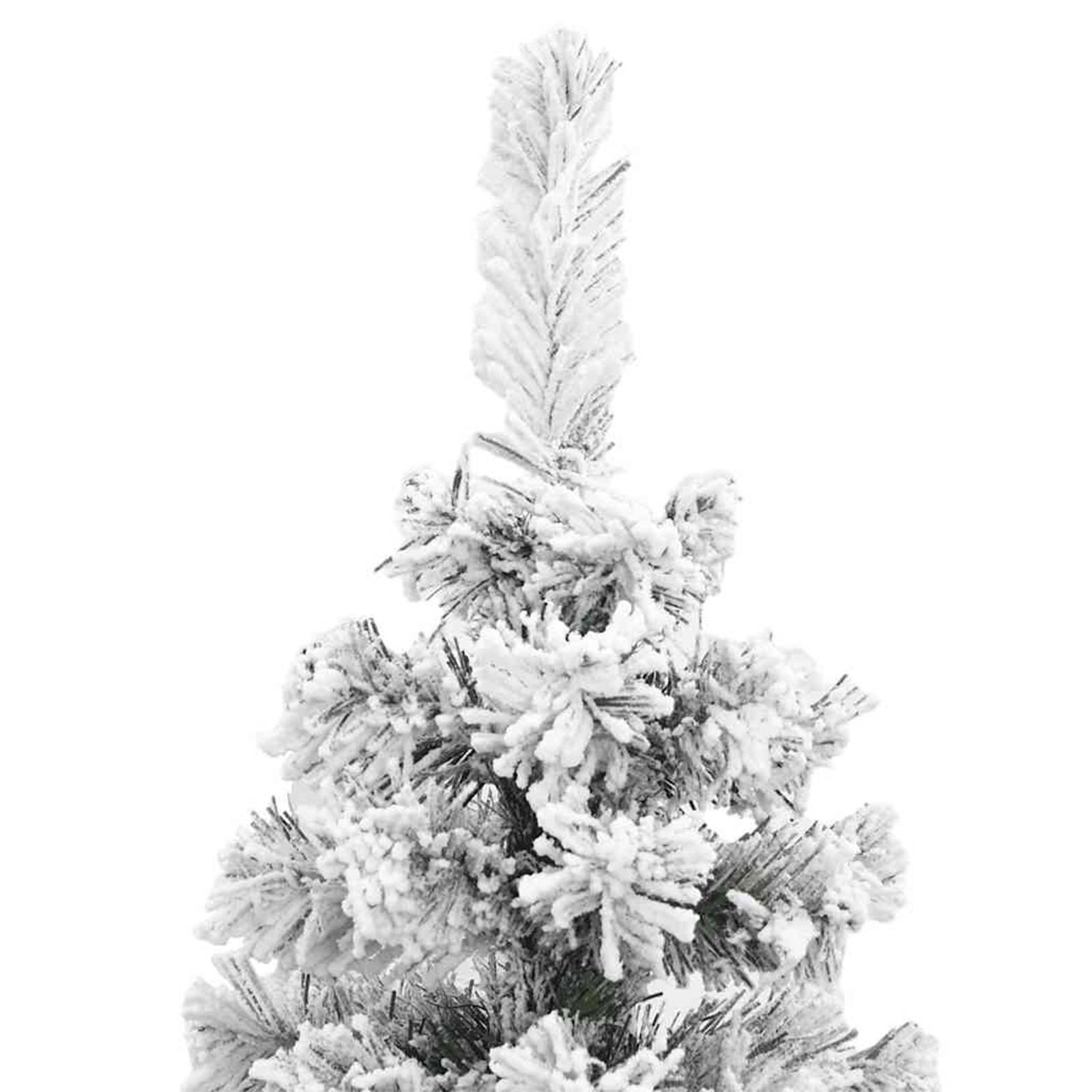 vidaXL Schlanker Weihnachtsbaum mit 300 LEDs und Flockschnee grün 240 cm