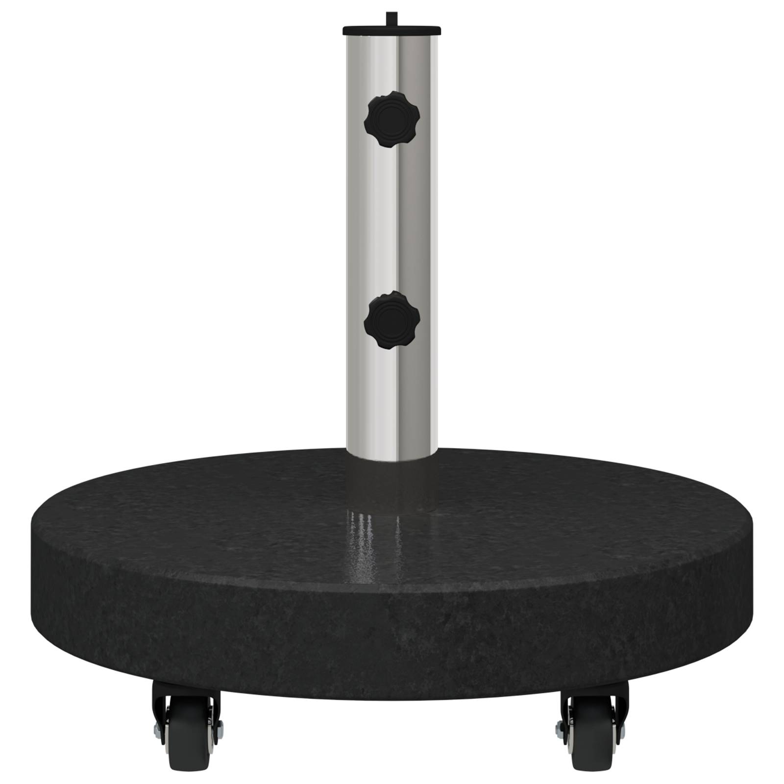 vidaXL Rollbarer Schirmständer für Ø38/48mm Stangen - schwarzer Granit, 30 kg rund