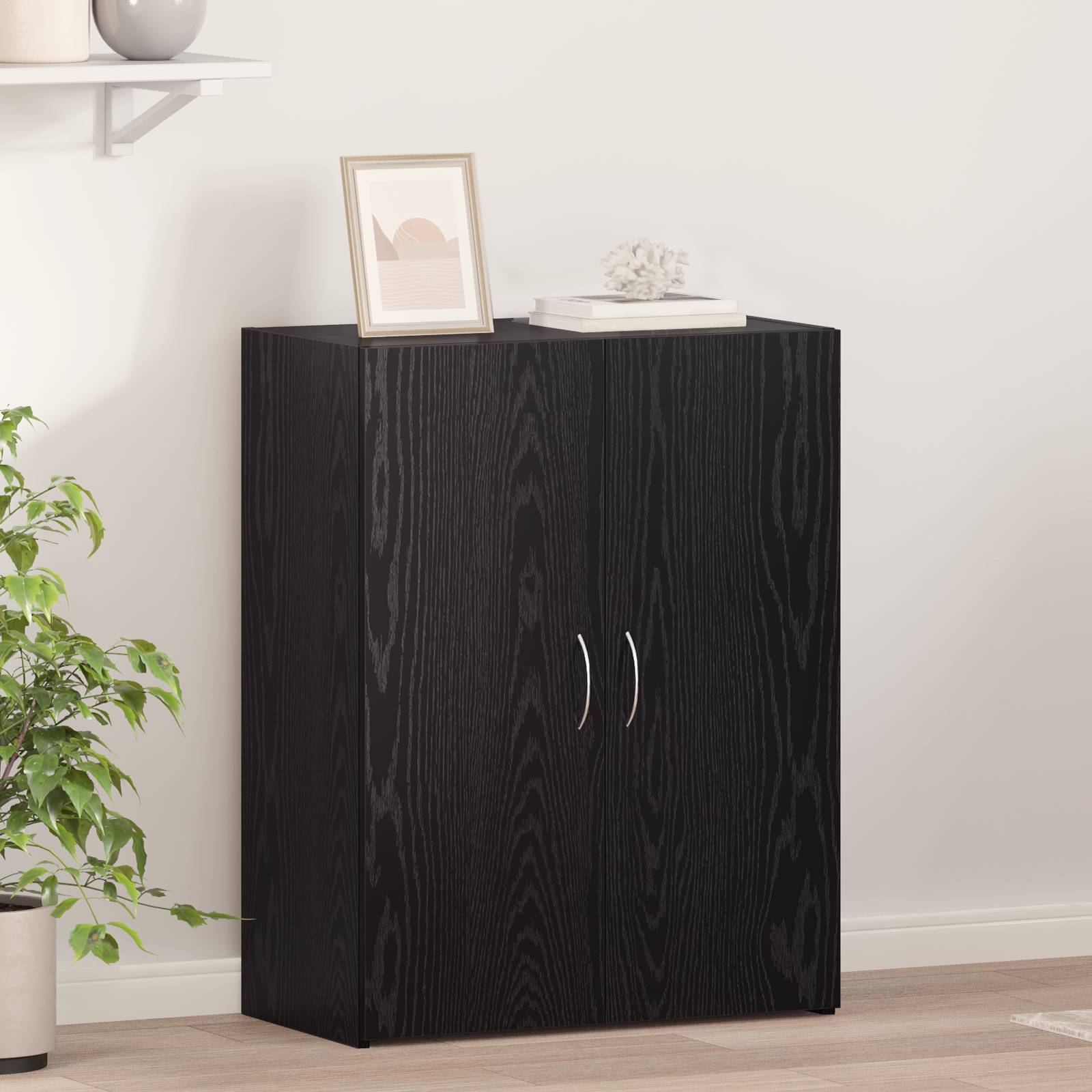 vidaXL Aktenschrank - Schwarze Eiche, 60 x 32 x 77,5 cm, Holzwerkstoff