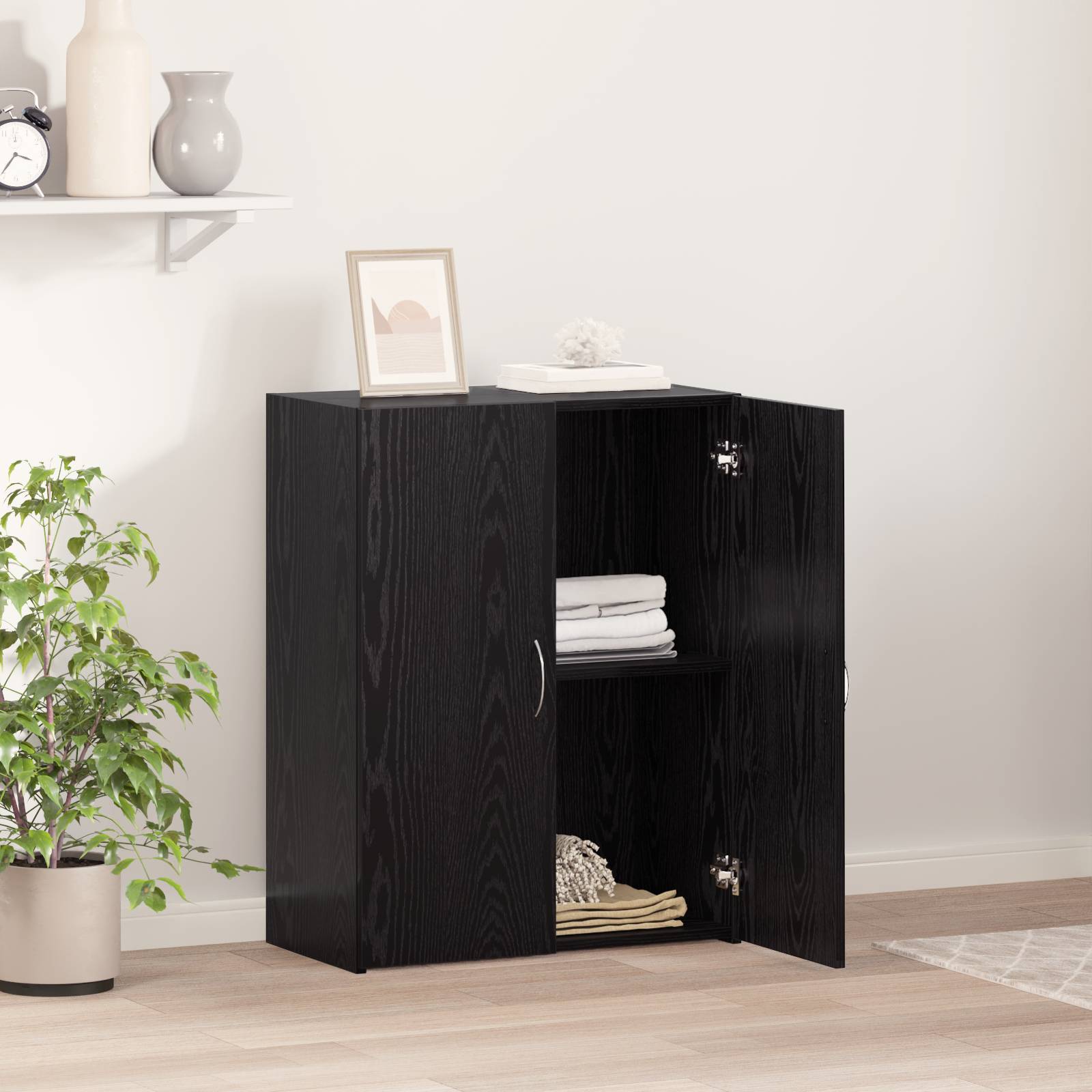 vidaXL Aktenschrank - Schwarze Eiche, 60 x 32 x 77,5 cm, Holzwerkstoff