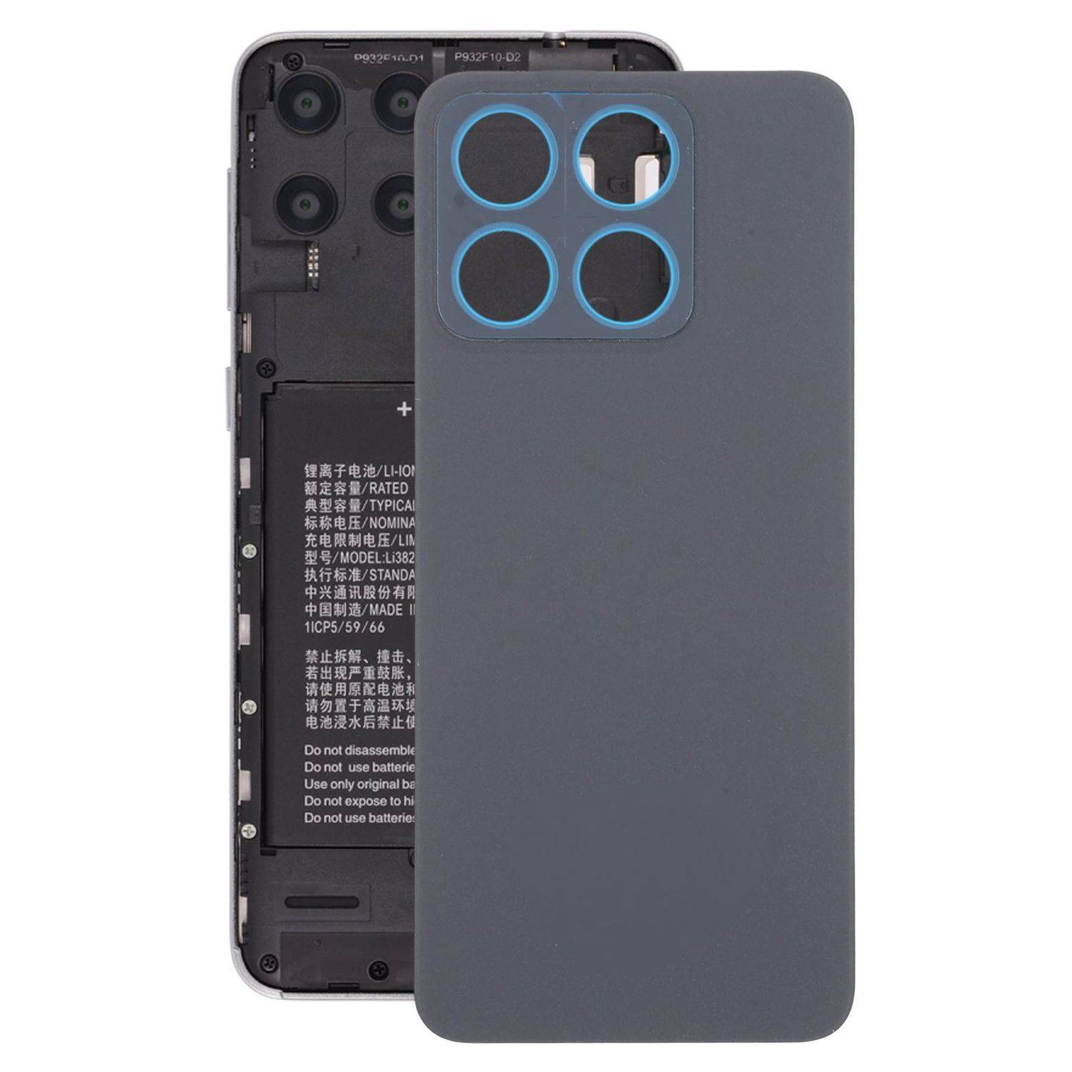 Für ZTE Blade A55 Akkudeckel Backcover mit Kameraabdeckung Ersatzteil Schwarz