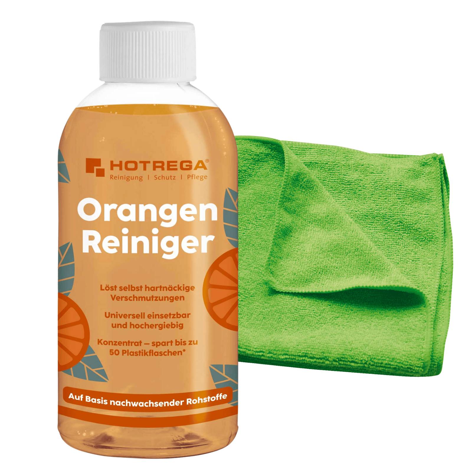 HOTREGA Orangen-Reiniger Konzentrat 500 ml inkl. Microfasertuch