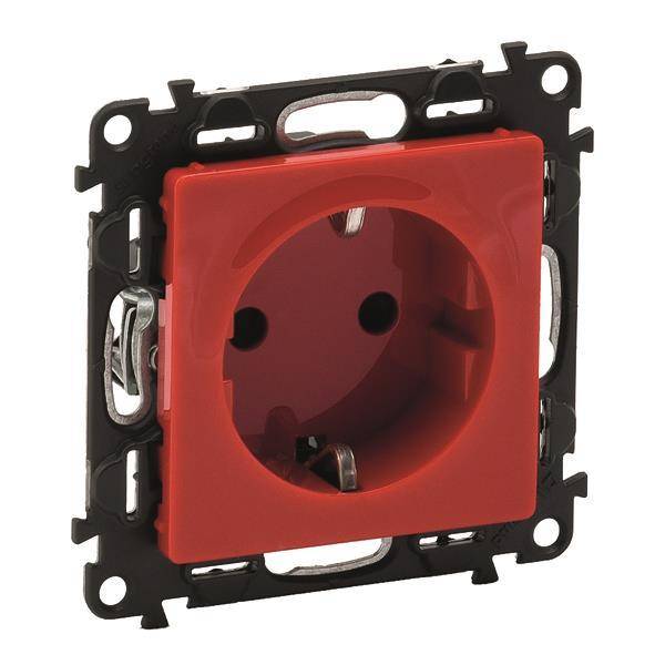 Legrand 753129 Schuko Steckdose m.erh.Berührungsschutz Valena Life rot Install.Baumaterial Schalter