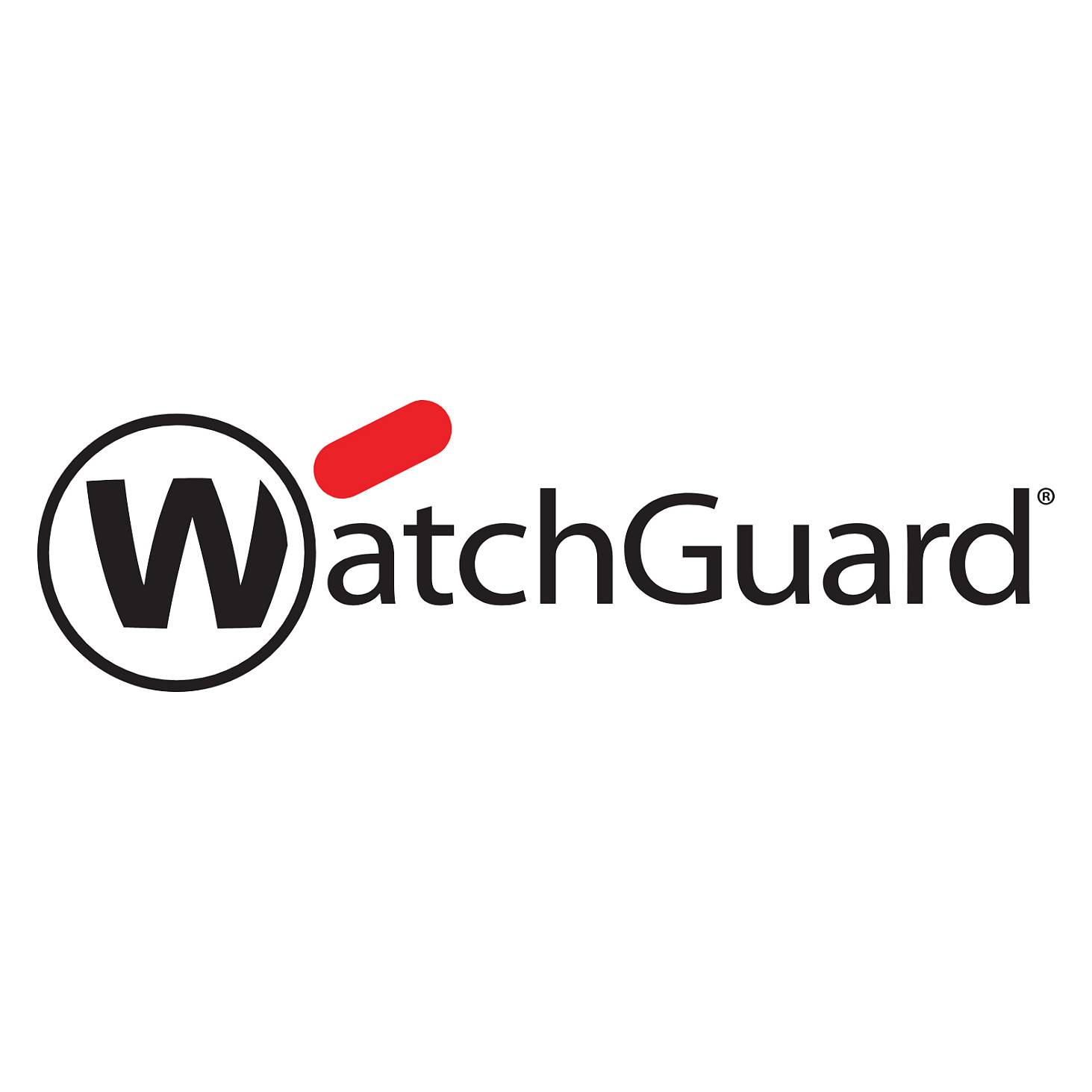 WatchGuard-Logo mit dem Buchstaben 'W' in einem Kreis und einem roten Häkchen darüber.