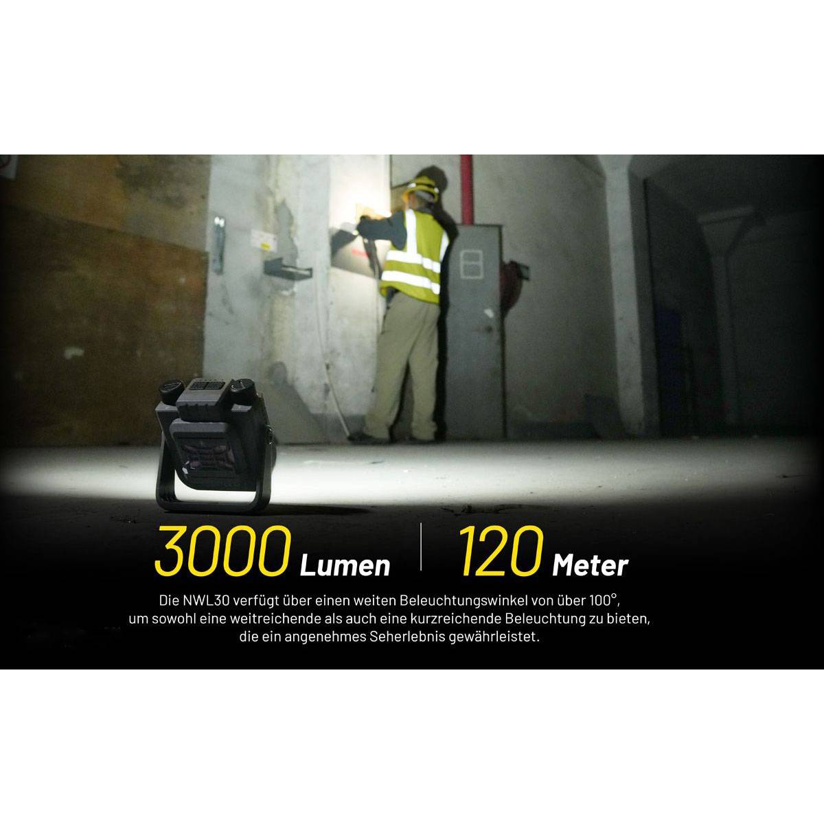 Nitecore Worklight NWL30 universelle LED-Arbeitsleuchte 3000 Lumen - Grün